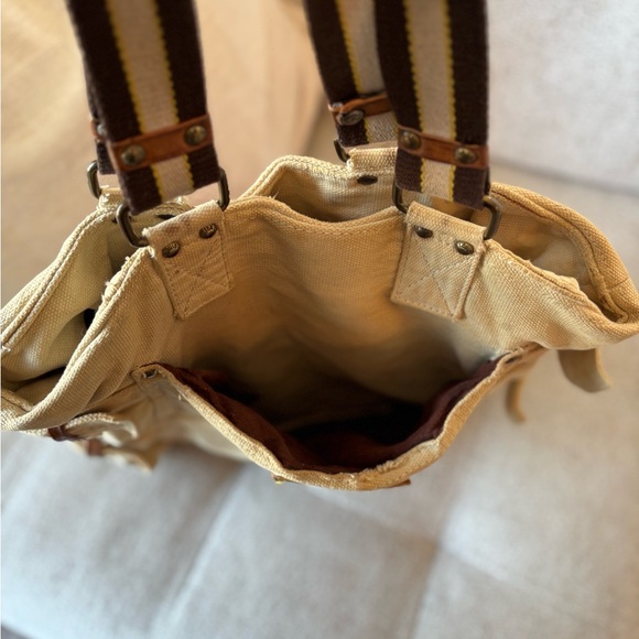 Louis Vuitton Tan Canvas Bag with Red Print - Picture 5 of 13